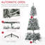 Arbres de Noël artificiels 7,5 pi, avec branches enneigées, lumières DEL blanc froid, ouverture automatique