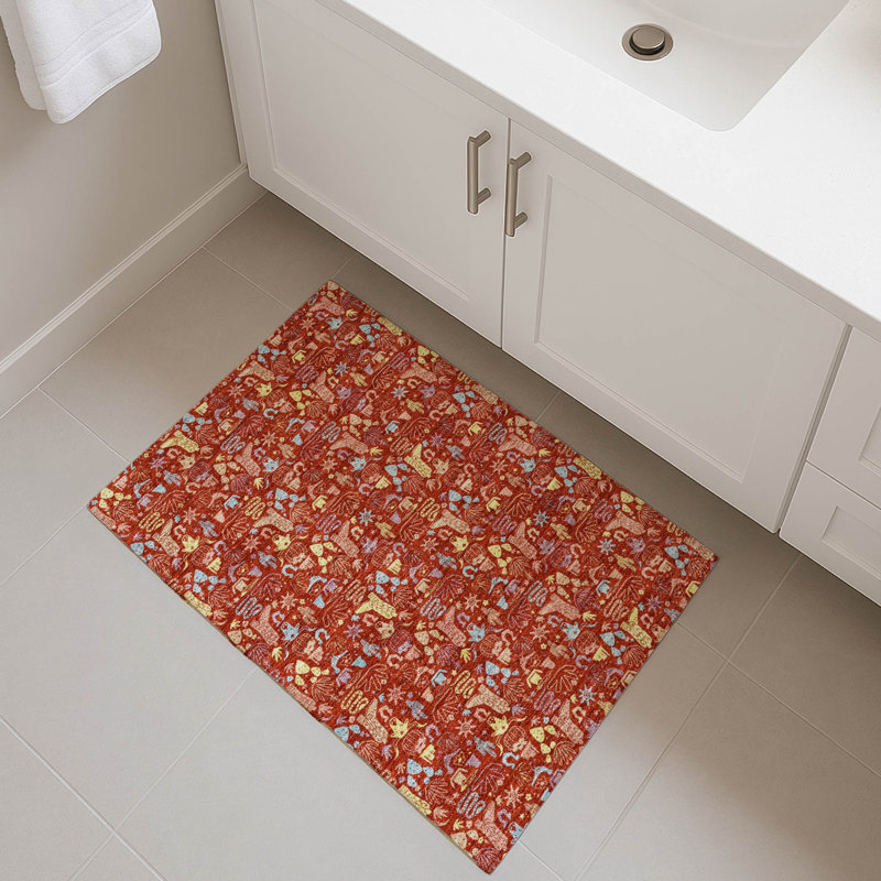 Machine Washable Indoor/Outdoor Chantille ACN2613 Novelty Rug, Red, 1'8" x 2'6"