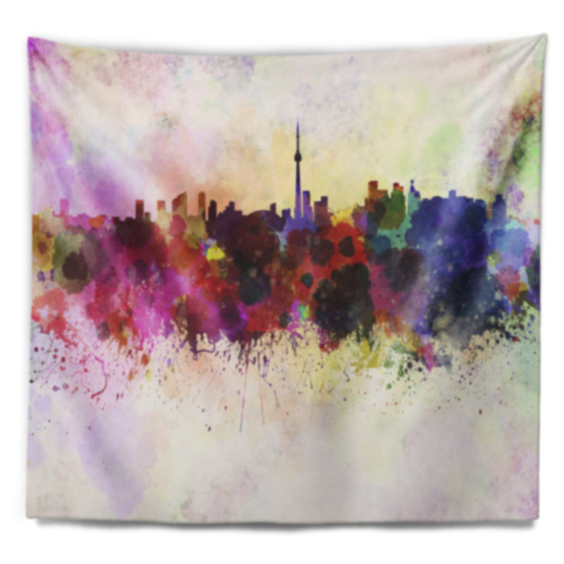 Tapisserie de toronto skyline Cityscape, H 78 po x l 92 po