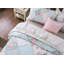 Ensemble de couvre-lit / campagnard réversible patchwork bleu menthe / vert / rose-30310855