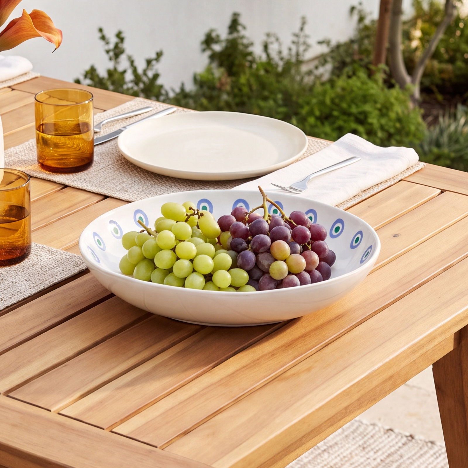 Summer Bliss Serving Bowl, Lobster White