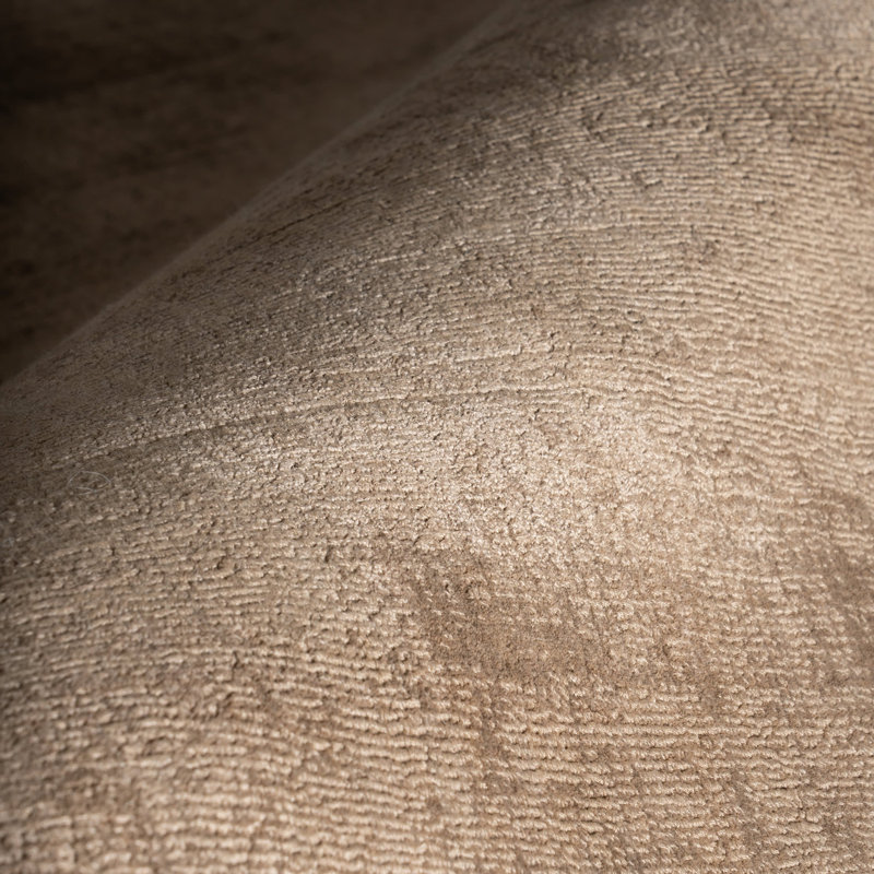 Alva Taupe Hand Loom Knotted Viscose Rug, Rectangle 5' x 8'