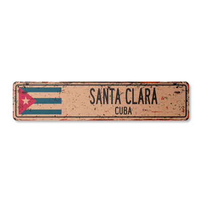 Santa Clara Cu Street Sign Heavy Duty Plastic 4" X 18"