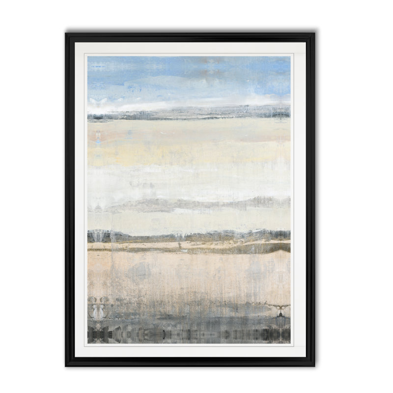 " E Transitional Space I ", 18.5" H x 24.5" W x 1.5" D, Black Framed