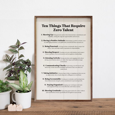 Ten Things That Require Zero Talent White