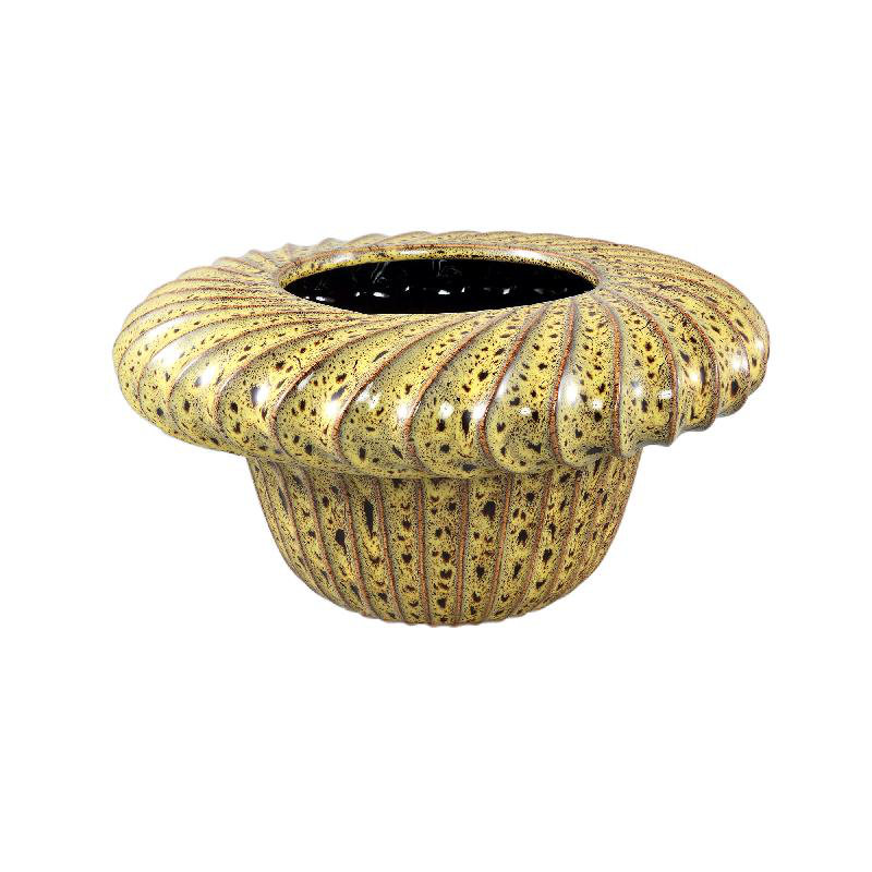 Baldwinville Ceramic Pot Planter, Yellow, 19cm H x 35cm W x 35cm D