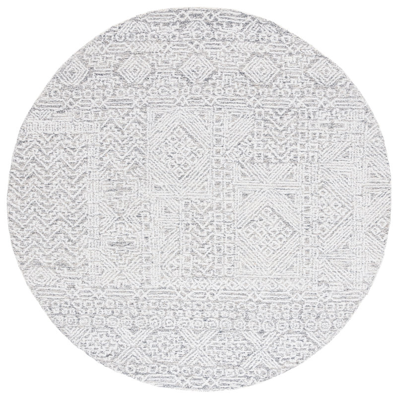 Innila Hand Tufted Performance Geometric Rug, Round 6'