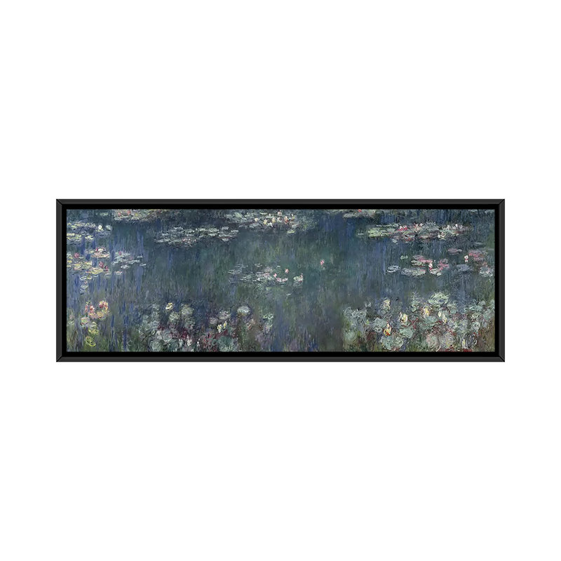 «Waterlilies Green Reflections» par Claude Monet, reproduction d'art sur toile tendue, H 16 po x l 48 po x P 1,5 po