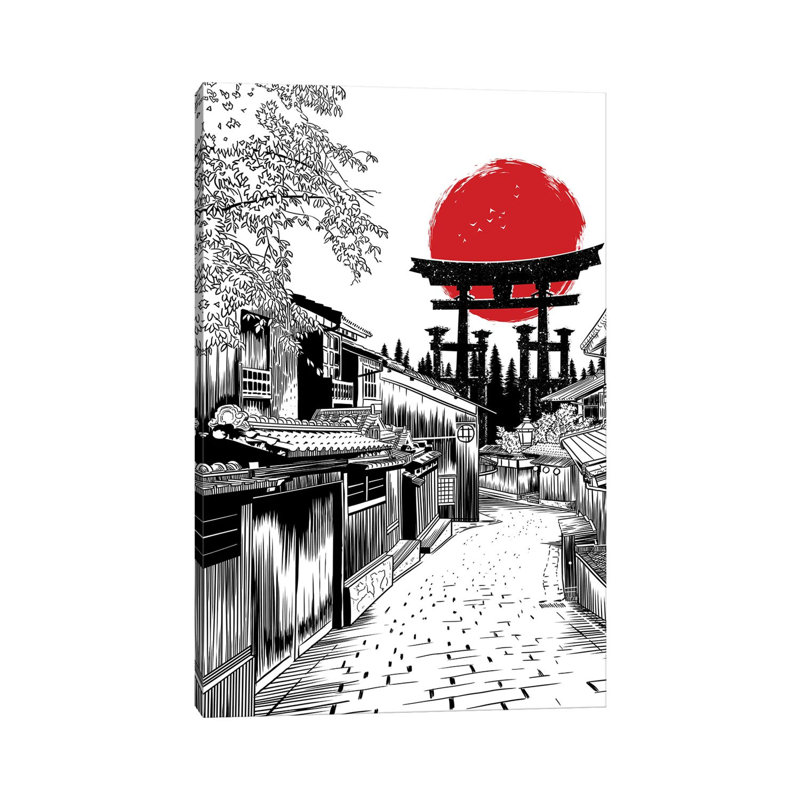 Street Torii by Alberto Perez - Wrapped Canvas Print, 101.6 cm H x 66.04 cm W x 3.175 cm D