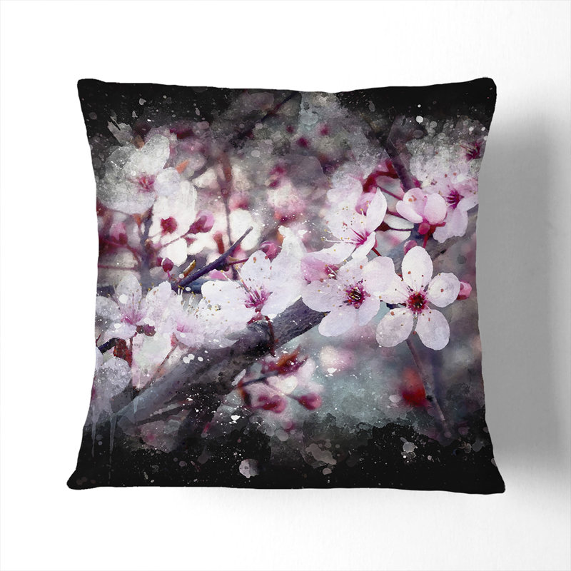 Pink Cherry Blossom Flowers Vol.8 Scatter Cushion, 55cm H x 55cm W x 20cm D