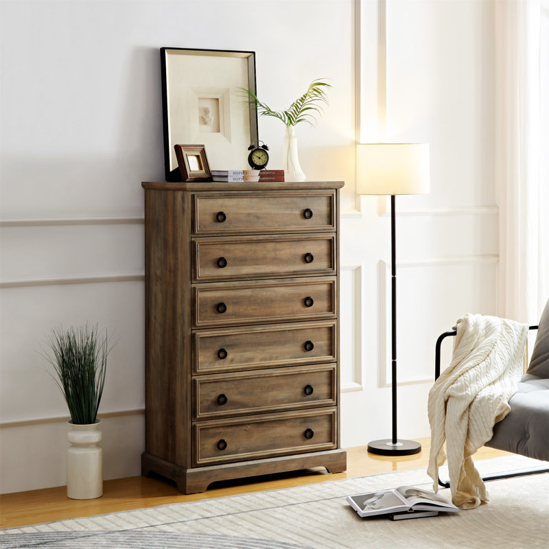 Commode 6 tiroirs Modern, Gris délavé