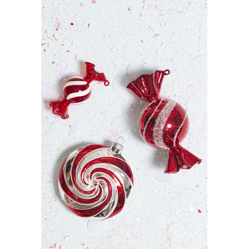 Peppermint Swirl Ornament 1.5"x 3.25"