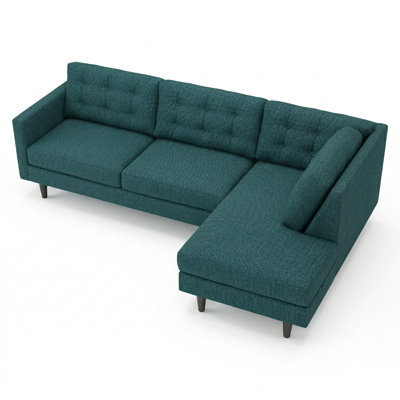 Talmadge Sectional – Made in USA, 5-Day Shipping, Custom Fabric Options, L-Shaped Sectional Wholesale Sectional Furniture - Fabric Hepburn Teal - Colo