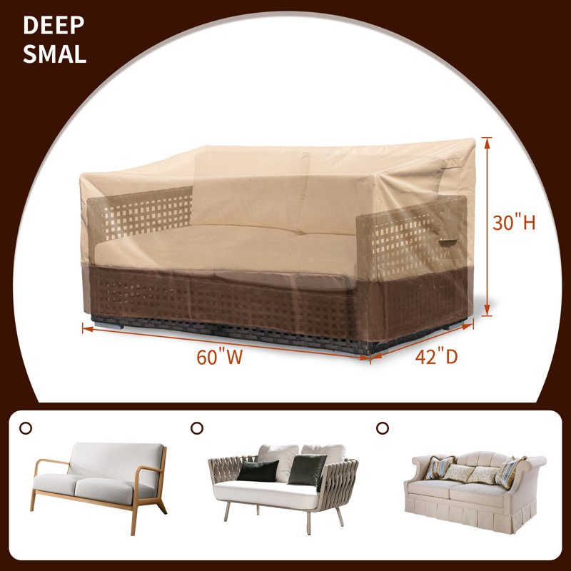 Housse pour chaise de patio, H 30 po x l 60 po x P 42 po