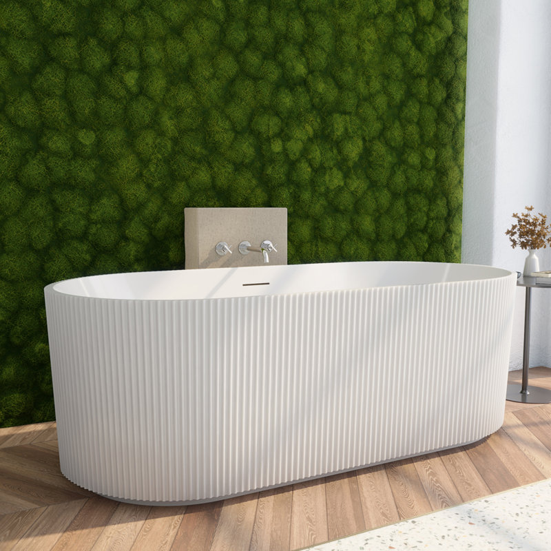 Charisma 59 in. L x 29-1/2 in. W x 22-7/8 in. H Freestanding Acrylic Bathtub, Brushed Nickel