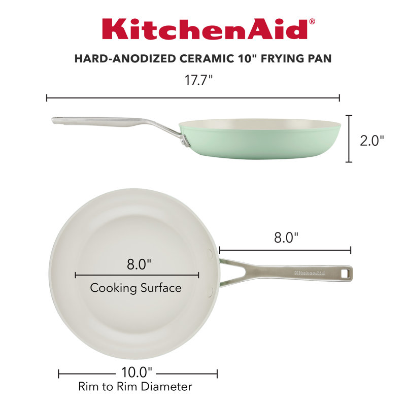 KitchenAid Hard Anodized Ceramic Nonstick Frying Pan / Skillet, 10" W, Pistachio