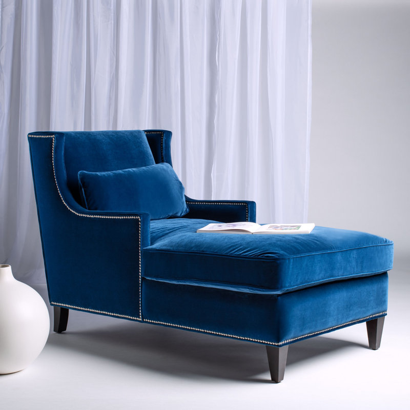 Higdon Velvet Chaise Lounge, Velvet Ash Gray