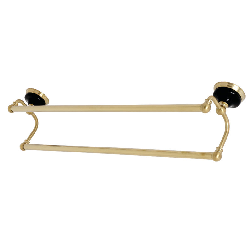 Kingston Brass Water Onyx 24-Inch Dual Towel Bar, Brushed Brass