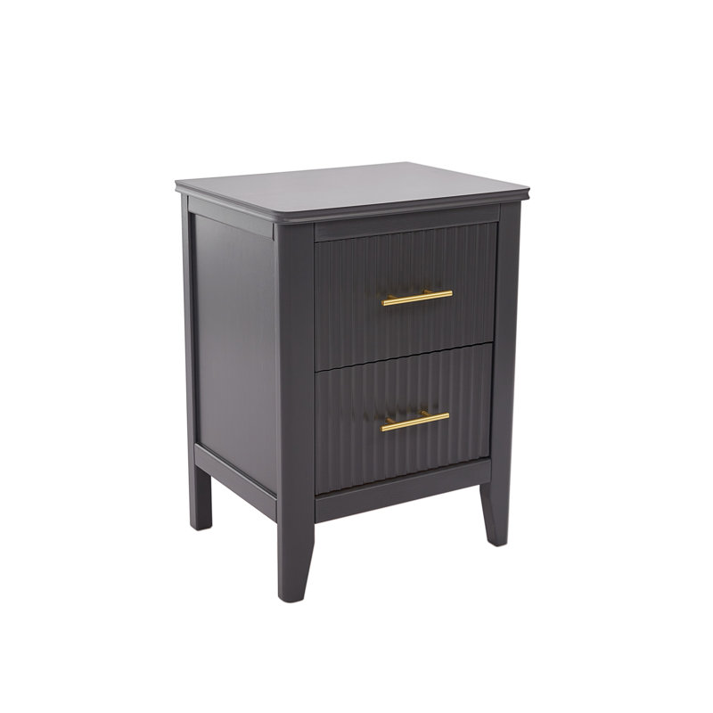 Amilliana 45cm W Bedside Table, Charcoal