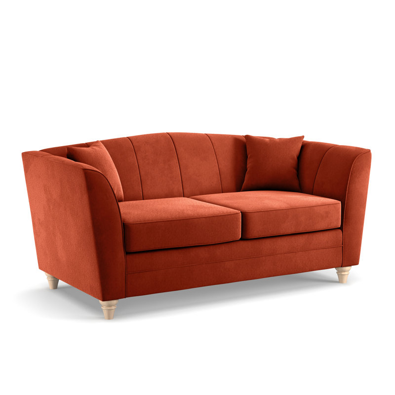 Laverton 2 Seater Velvet Flared Arm Sofa, Umber