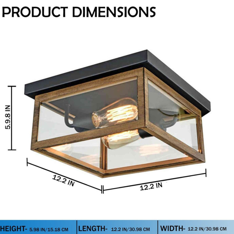 Plafonnier encastré 2 lumières