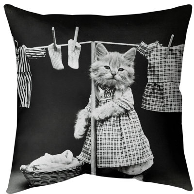 Oreiller pour photo chat à linge