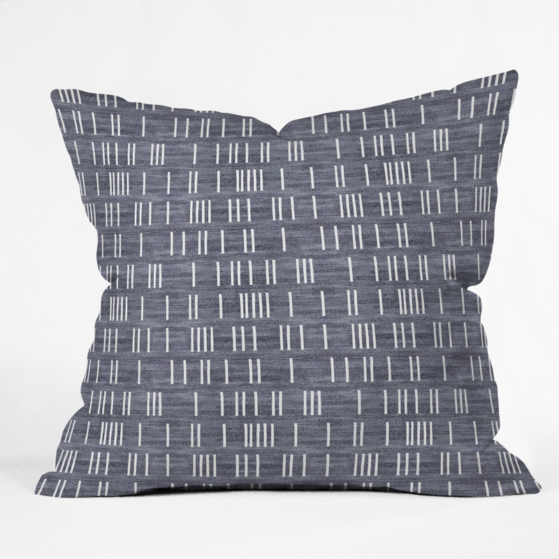 Coussin Holli Zollinger Bogo Denim Mudcloth Light, 16 po x 1 po, Bleu
