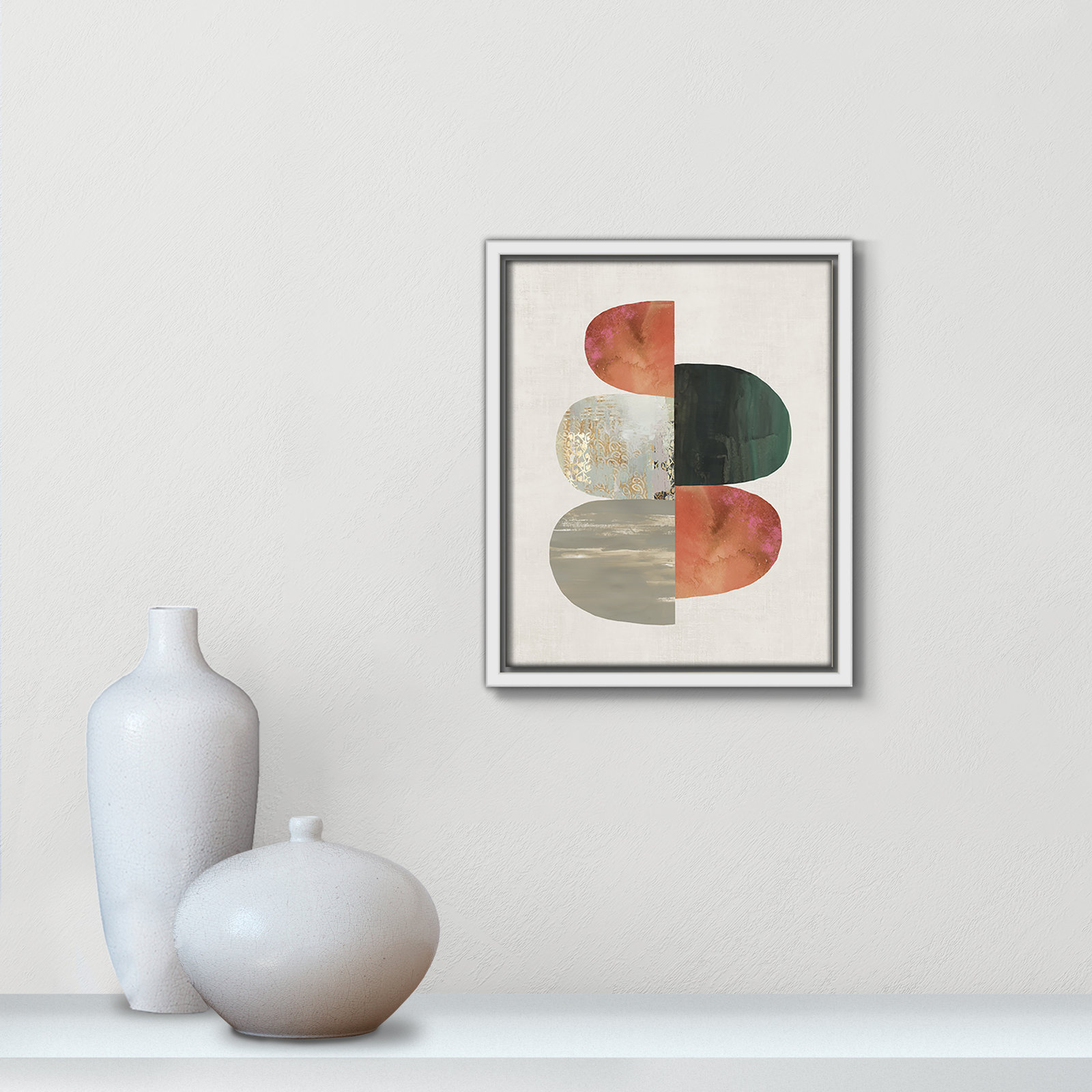 Westcreek "Evolving Energy II" Print by Tom Reeves, Framed Canvas, 11.5" H x 9.5" W, White
