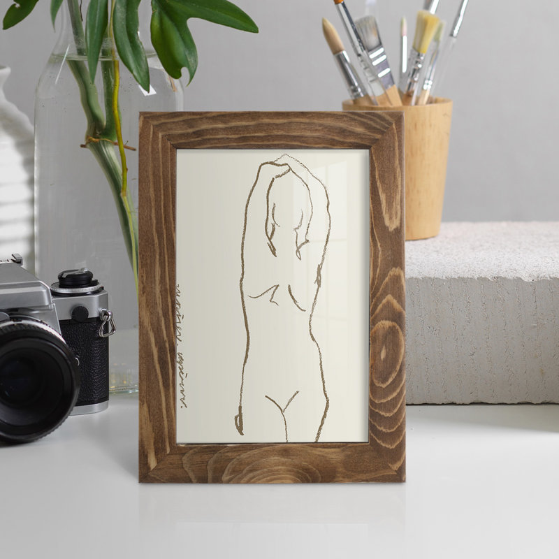 Toi et moi I, impression sur papier, H 7 po x l 5 po x P 1 po, Cadre noyer