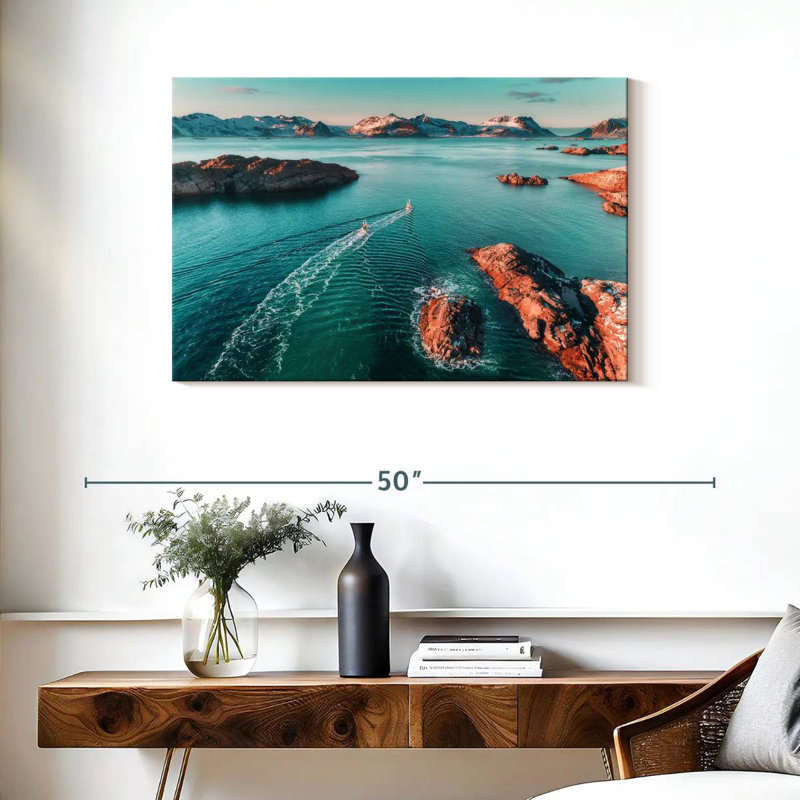 Ravi, paysage marin nordique, H 24 po x l 36 po