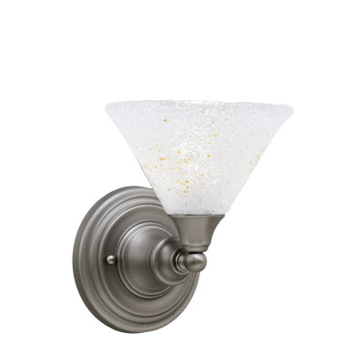 Wall Sconce With 7" Gold Ice Glass