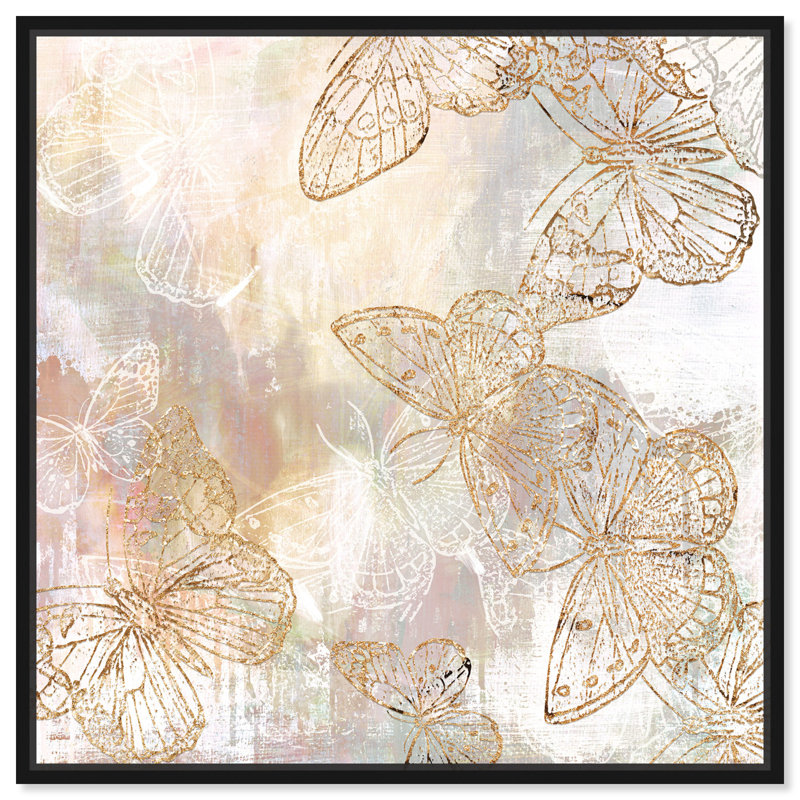 Animaux, insectes de jardin, impression sur toile, Toile avec cadre noir, H 20 po x l 20 po