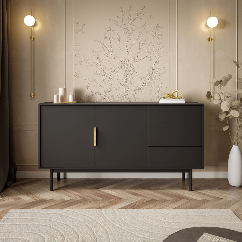 154cm Sideboard, Black