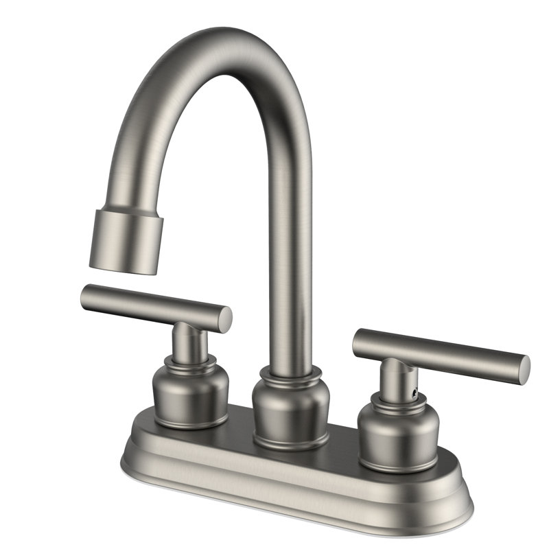 2-handle Bathroom Faucet with Drain Assembly, Brushed Nickel