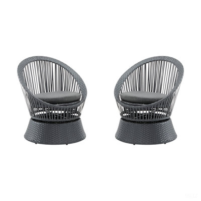 26.7" Modern Swivel Wicker Lounge Chair With Rattan And Iron Frame, Featuring A Stylish Round Design, Perfect For Living Room, Patio, Or Balcony Relaxation