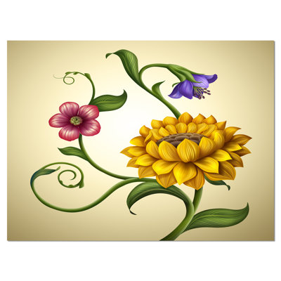 « fleurs et feuilles d’illustration », impression