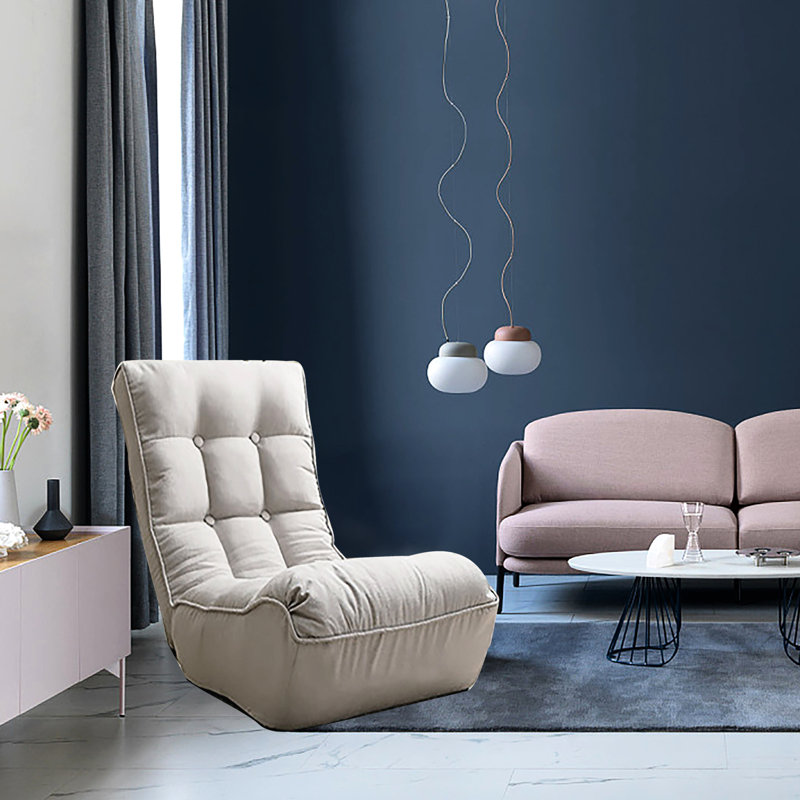 4-Segment Back Adjustable Chair - For Bedroom Comfort Gray Multifunctional Reclining For Watching Tv Metal Frame
