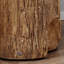 Tabouret de souche d'arbre, table d'appoint décorative avec plateau de table rond, table de bout en béton avec finition grain de bois, pour l'intérieur et l'extérieur, naturel