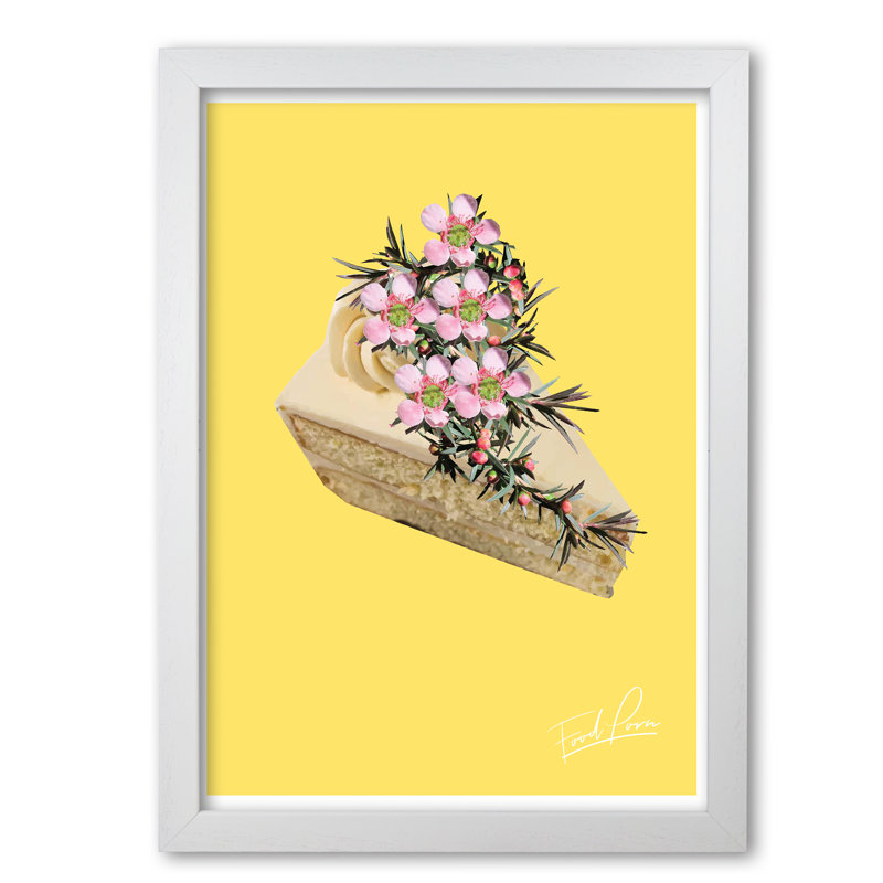Cake Food Porn - Painting, White Grain Frame, 30 cm H x 21 cm W x 5 cm D