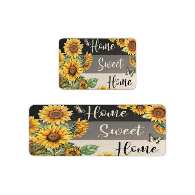 Tapis de cuisine à motif tournesol Home Sweet Home