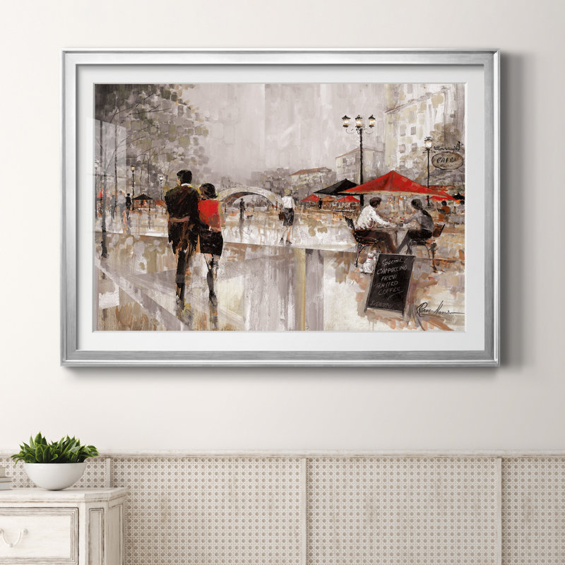 New York Romance - Reproduction d'art sur toile encadrée, Argent, H 30,5 po x l 42,5 po x P 1,5 po