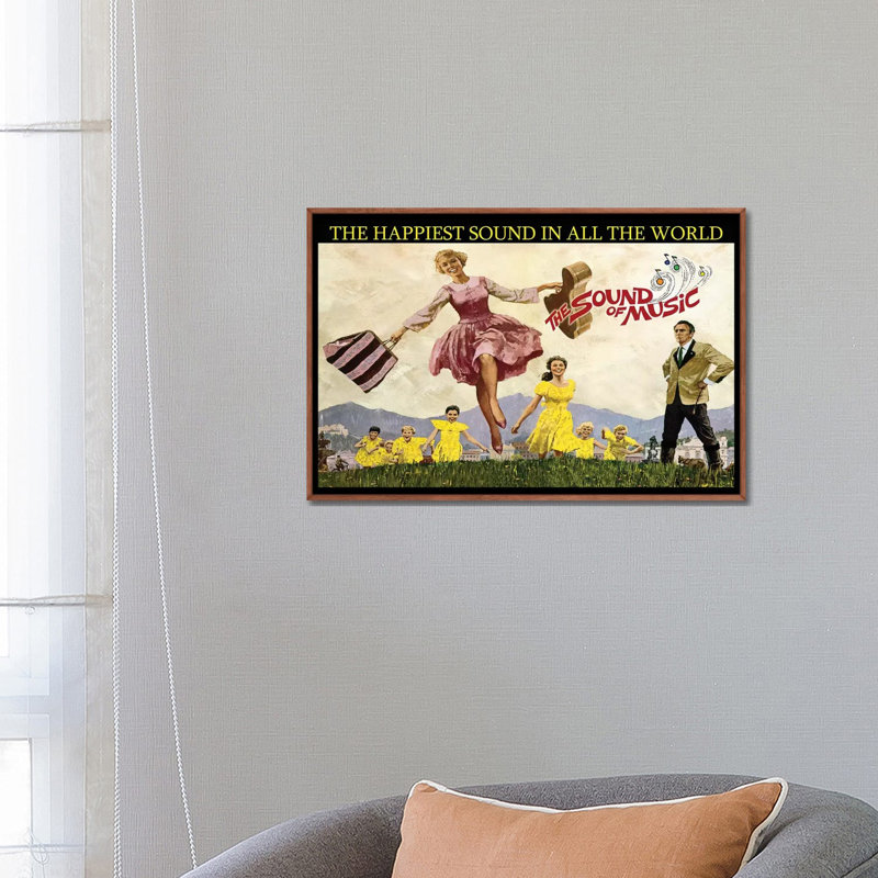 Son de la musique - Publicité, H 18 po x l 26 po x P 1,5 po, Toile avec cadre en bois classique, Aucun mat