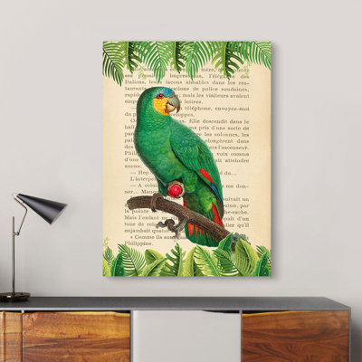 The Orange-Winged Amazon, After Levaillant by Stef Lamanche - Wrapped Canvas Print