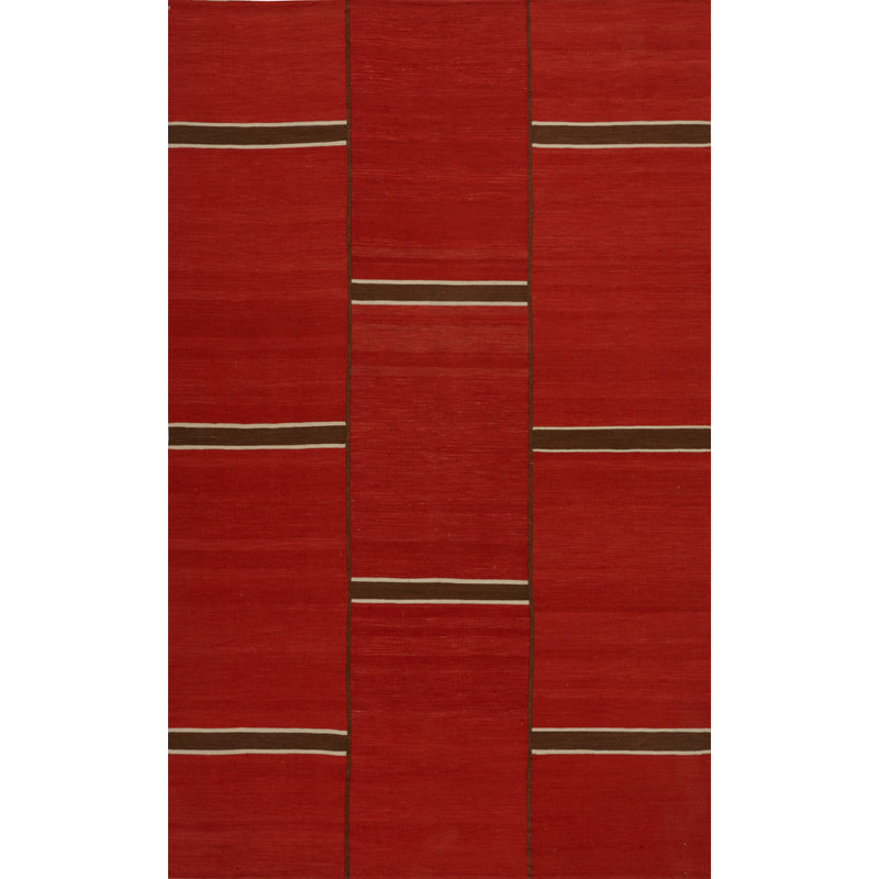 Geometric Area Rug in Red