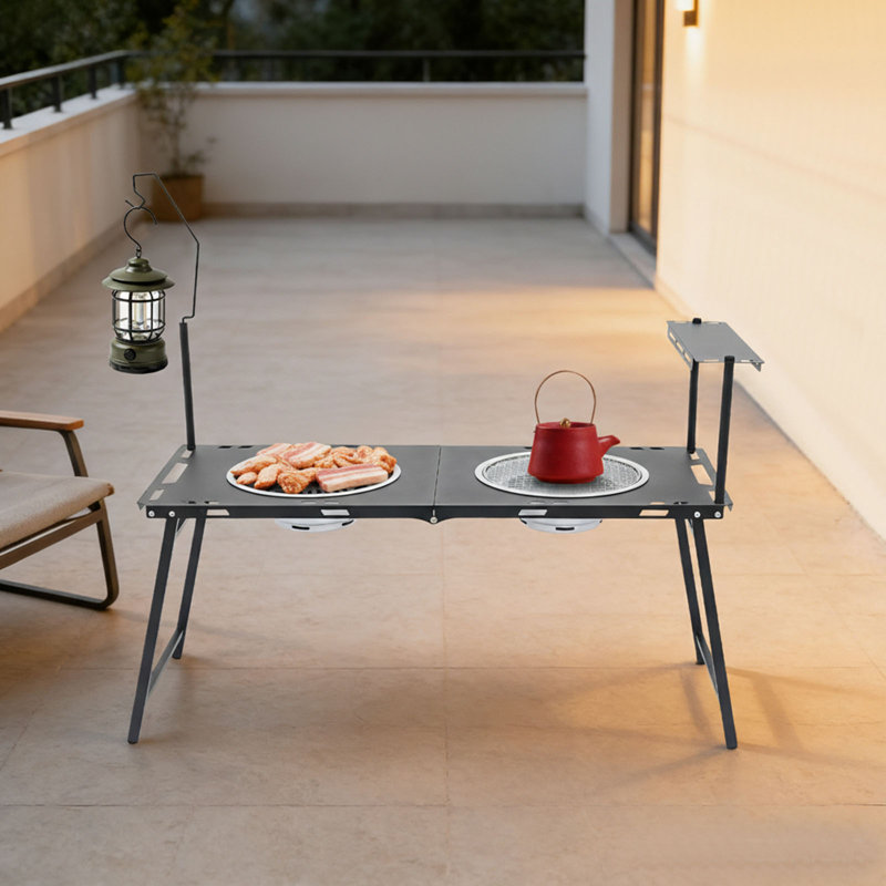 Table de camping portative pour barbecue