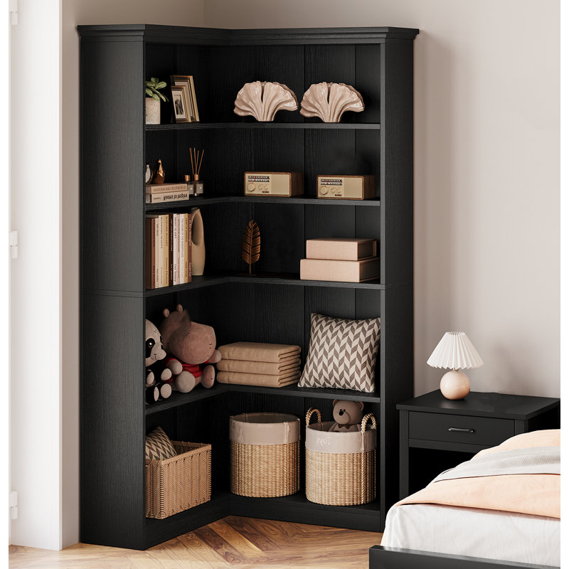 184.9cm H x 90.4cm W Standard Bookcase, Black
