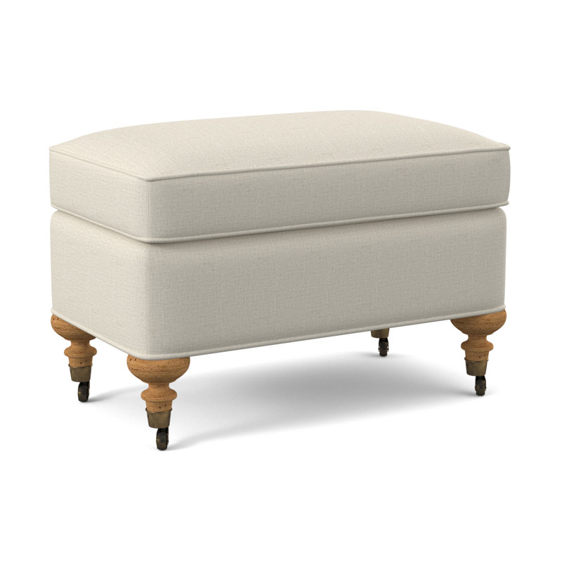 Devan Ottoman, Filigree Ivory, Amber