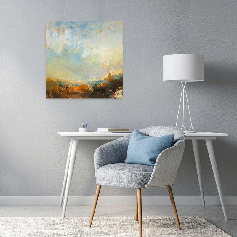 Échafaudage, paysage contemporain abstrait, art naturel, H 24 po x l 24 po