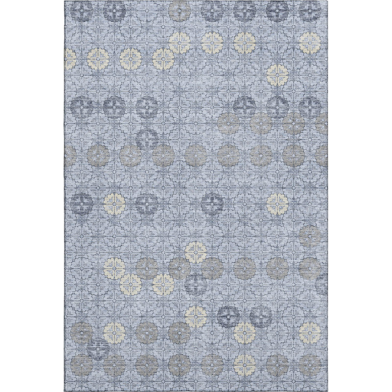 Tapis géométrique de qualité supérieure lavable à la machine Xamiera AMF1855, Rectangulaire 3 pi x 5 pi