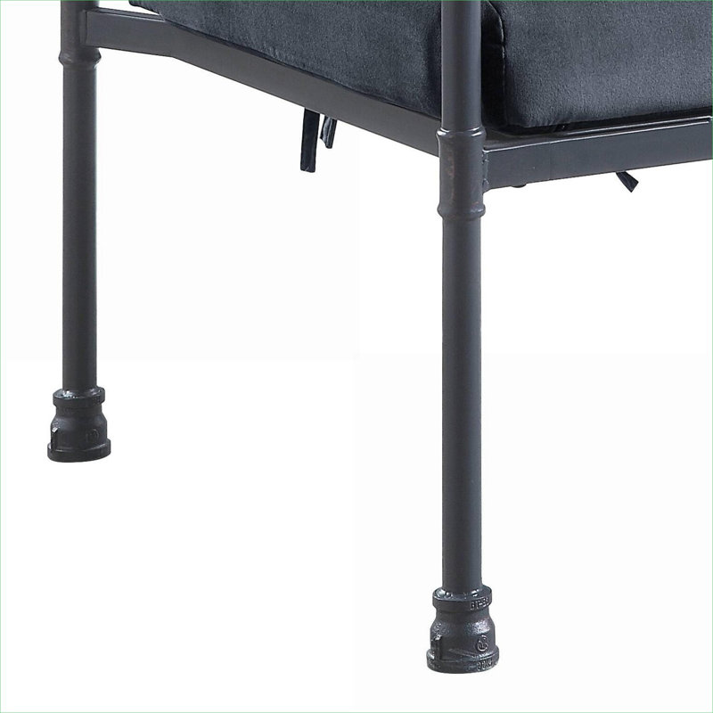 Fauteuil d'appoint moderne avec tuyau en mousse à mémoire de forme et velours gris ardoise
